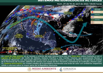 Este día se prevén chubascos en el oriente de la Península de Yucatán