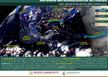 Chubascos y lluvias este día en la Península de Yucatán