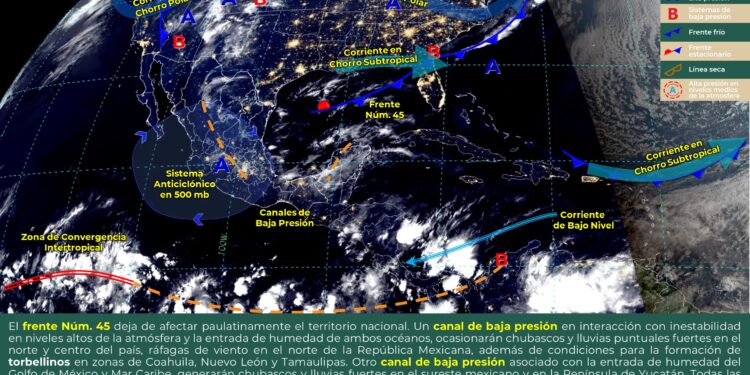 Chubascos y lluvias este día en la Península de Yucatán