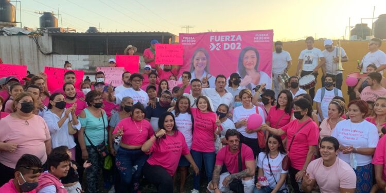 Pinta Odalis Gómez de rosa el Distrito 2