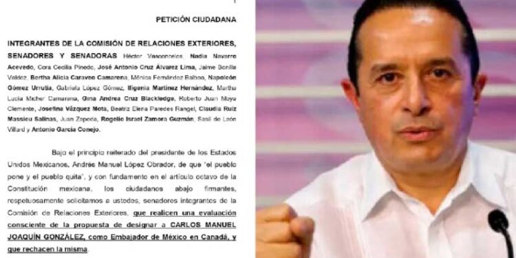 Rechazan postulación de Carlos Joaquín como Embajador de Canadá