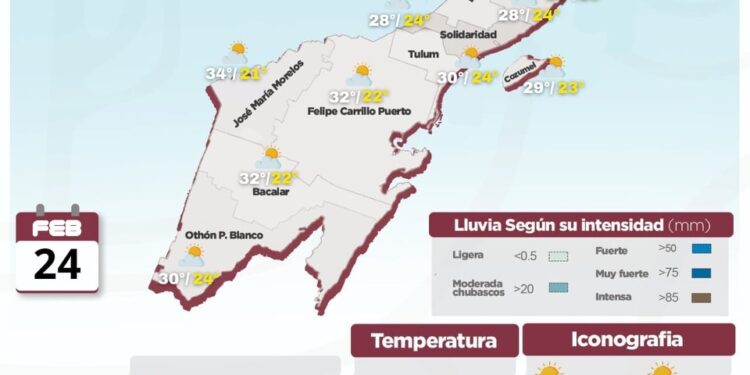 Así estará el clima hoy en Quintana Roo