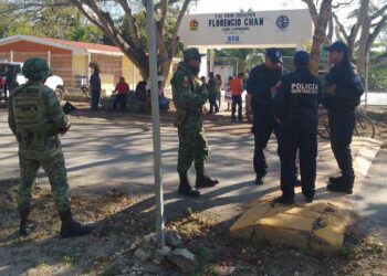 Refuerzan seguridad en Francisco May con motivo de la elección de delegado