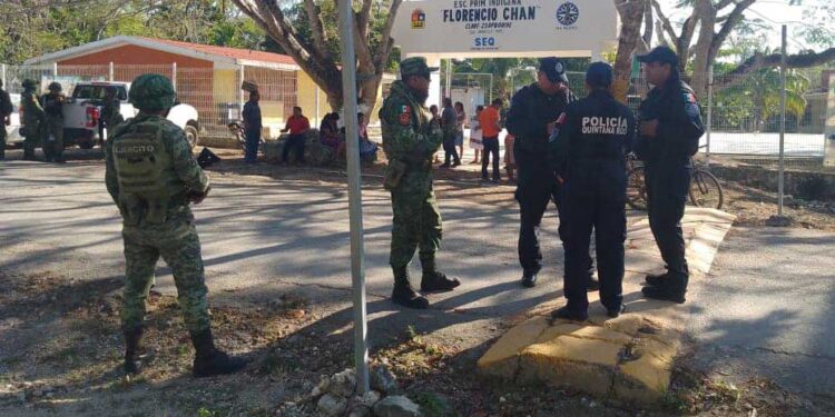 Refuerzan seguridad en Francisco May con motivo de la elección de delegado