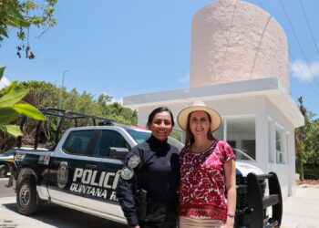 Atenea Gómez fortalece la seguridad en Isla Mujeres con la construcción y rehabilitación de casetas de Policía