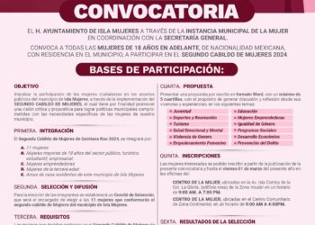 Lanza Gobierno de Isla Mujeres convocatoria para el Segundo Cabildo de Mujeres