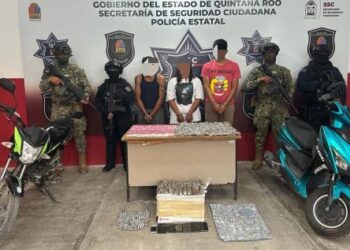 Detienen a tres sujetos con droga en Felipe Carrillo Puerto