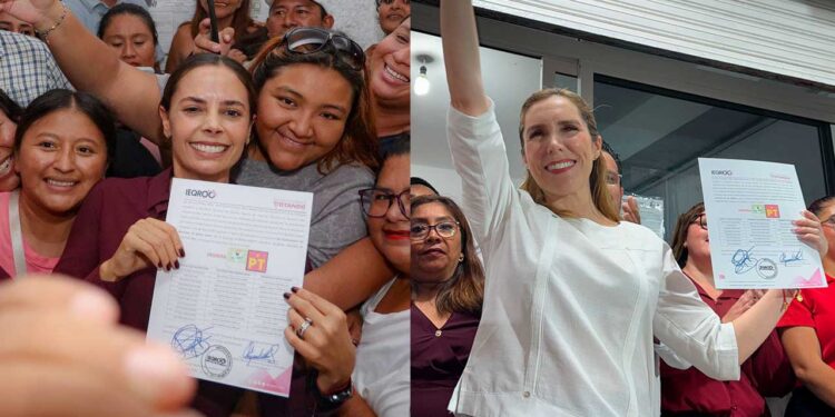 Reciben candidatas de Morena su constancia de Registro ante el IEQROO