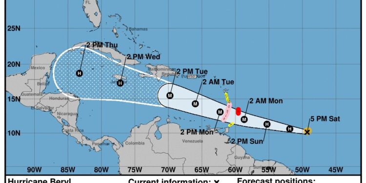 Beryl ya es huracán categoría 1