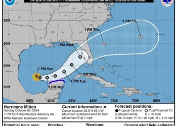 Milton ya es huracán categoría 1 y avanza sobre el Golfo de México