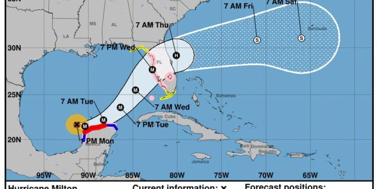 Pide Gobernadora estar pendiente del desarrollo y trayectoria del huracán Milton