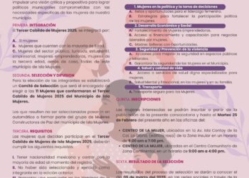Gobierno de Isla Mujeres abre convocatoria para el Tercer Cabildo de Mujeres 2025
